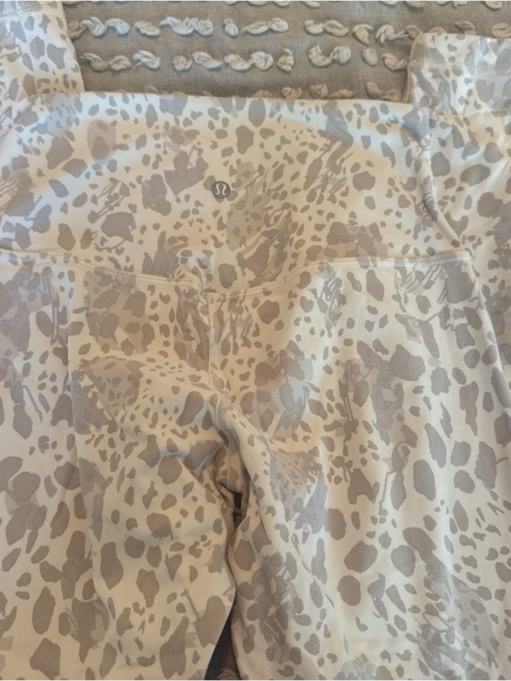 lululemon athletica Beige and Light Gray Leopard Print Leggings